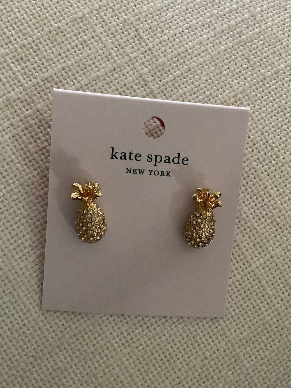 Kate Spade By the Pool Pineapple Stud Earrings NWT